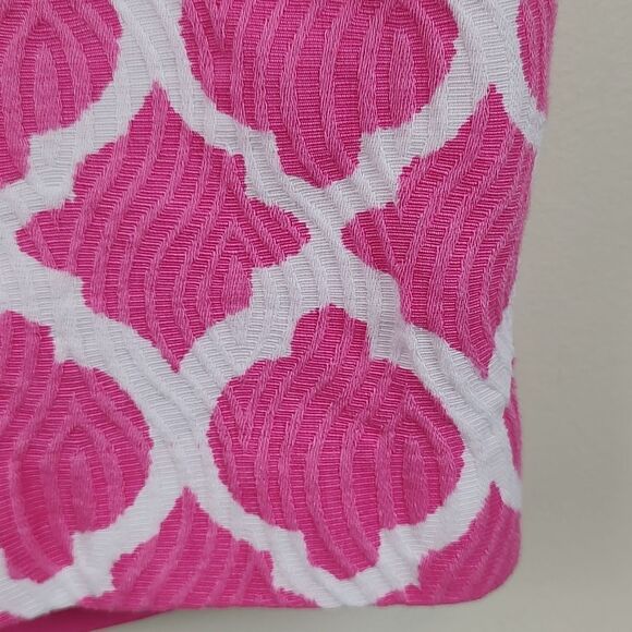 Talbot's Pink and White Textured Geometric Print Pencil Skirt Size 14P - Picture 4 of 9